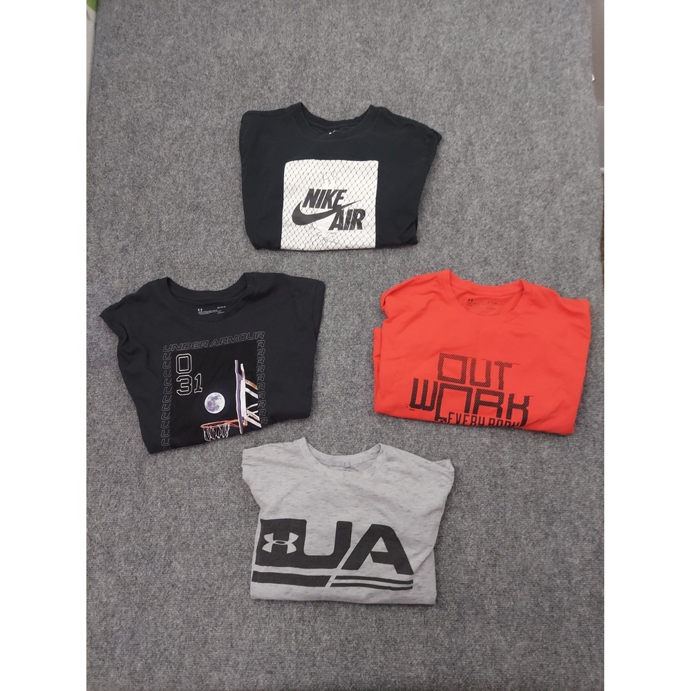 Lot 4 NIKE UNDER ARMOUR Shirt Mens Large Graphic Basketball Tee Gym Athletic
